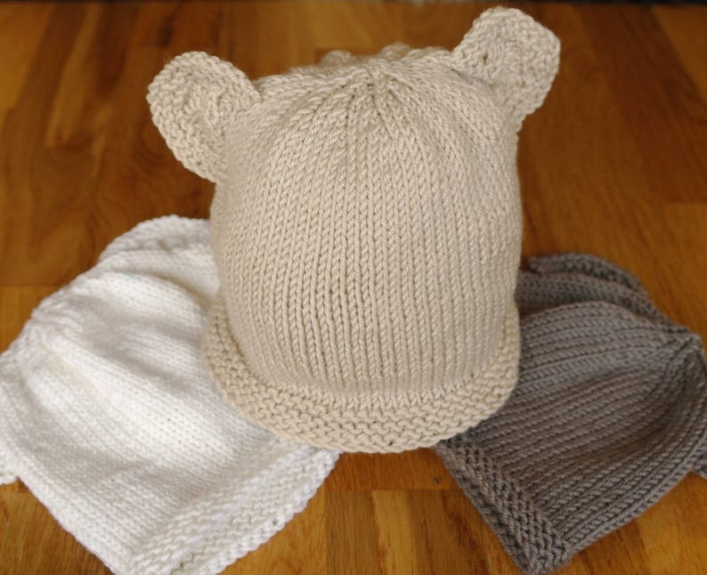 Easy baby knitting pattern download pdf / teddy bear hat / Etsy