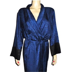 Victoria's Secret Loungewear 90s Blue Satin 1pc Jumpsuit Wide Legged Size L
