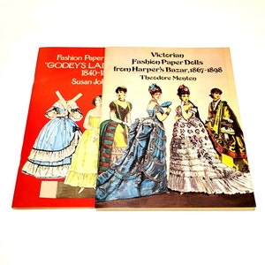 Victorian Paper Dolls by Harpers and Godeys 2 Uncut Books