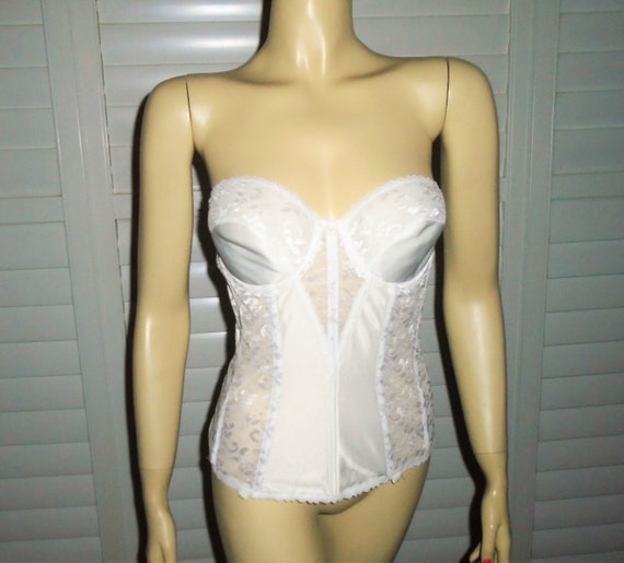 Vintage White Bustier 80s Carnival Corset Bustier
