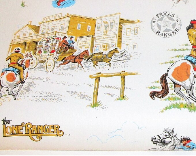 Vintage Lone Ranger Wallpaper Roll Vinyl Wall Covering 30ft - Etsy