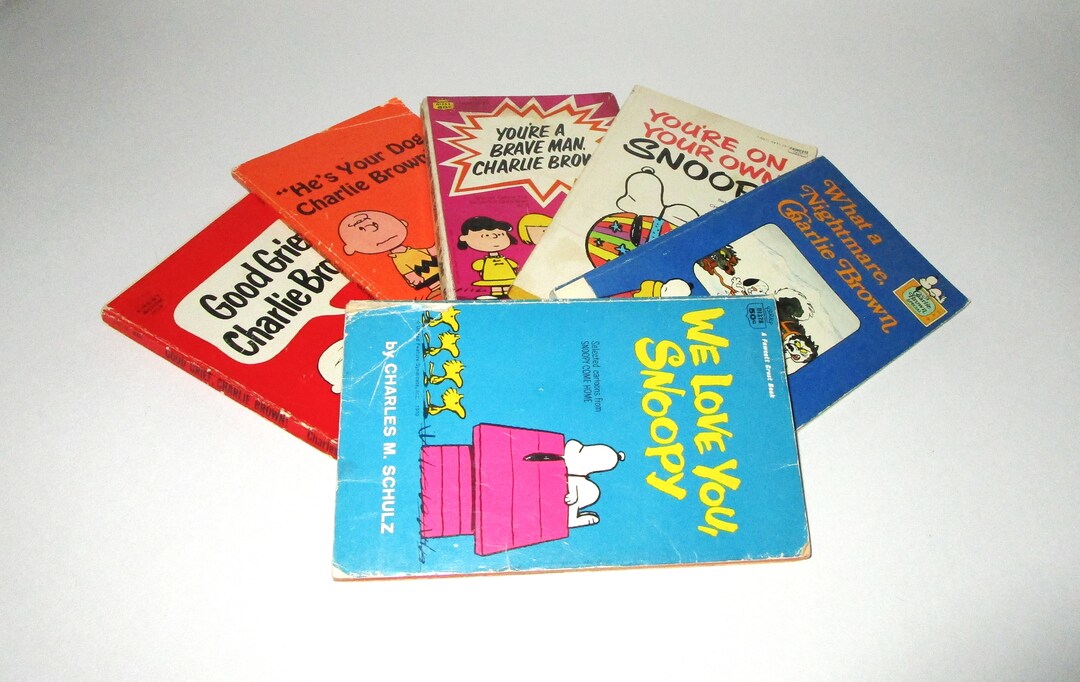 Vintage Peanuts Books Charlie Brown and Snoopy 6 Fawcett Paperbacks Etsy