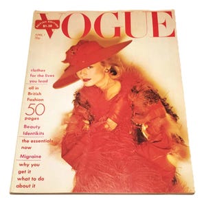 April 1974 Vogue UK Magazine 70s Fashion Ann Schaufuss Cover