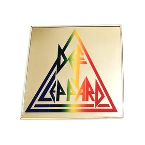 80's ヴィンテージ Def Leppard カーニバル・グラス・ミラー 80s Def Leppard Mirror Carnival Prize 12x12 - Etsy