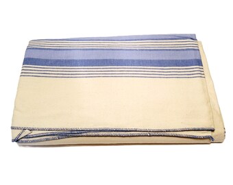 Texmade Ibex Flannelette Sheet Blanket Blue Stripes XL Twin NOS Etsy