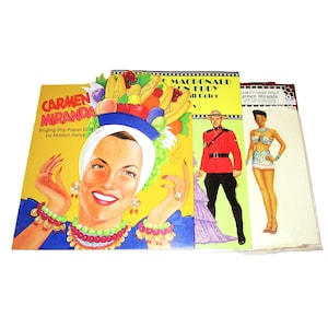 90s Carmen Miranda and Jeanette MacDonald Paper Dolls 2 Books Uncut