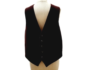 70s Men's Velvet Vest Dark Brown 42 Chest NOS - Etsy