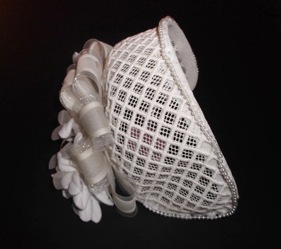 Vintage Wedding Hat 70s White Bridal Juliet Cap