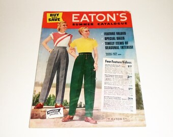 Retro Women's Fashion Sales Book Vintage 1975 Eaton's Catalogue Canadian Advertising Memorabilia Spring & Summer  Mail Order Catalogue
