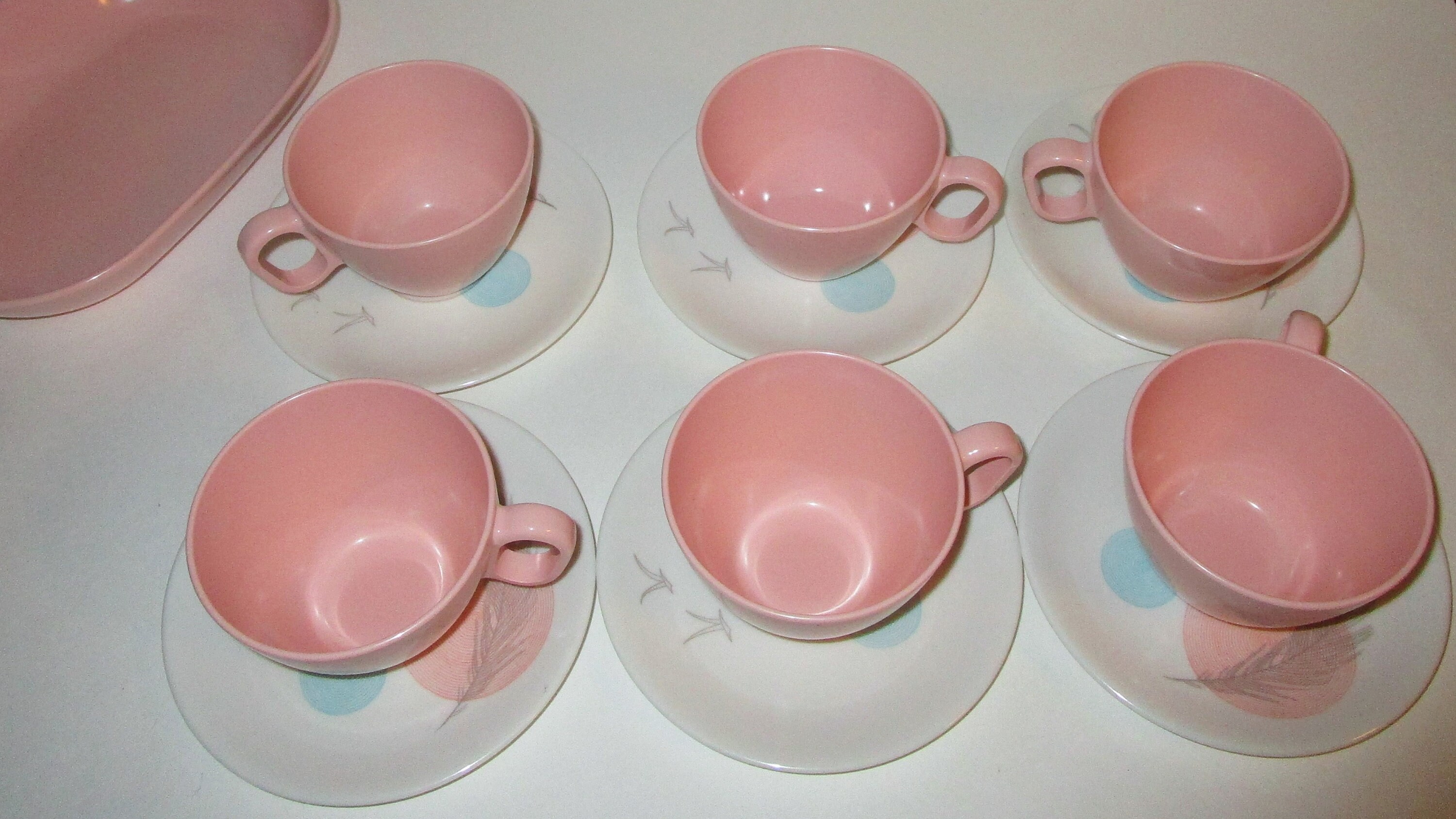 60s Pink Melmac Cups Saucers and Plates 6 Settings 19pc Etsy