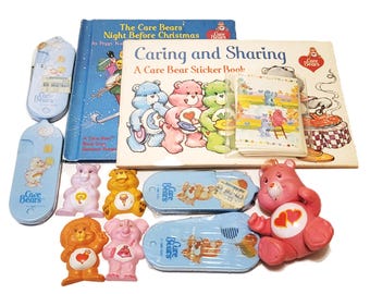 80s Care Bears Lot Cousins Magnets Love-A-Lot Combs and Books 12pc