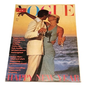 January 1974 Vogue UK Magazine Anjelica Huston and Manolo Blahnik Cover
