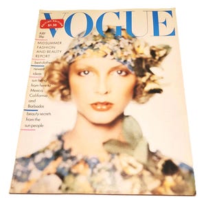 July 1974 Vogue UK Magazine 70s Fashion Karen Bjornson Cover