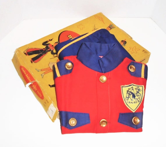 Vintage Mountie Costume Boys RCMP Play Suit Size 4