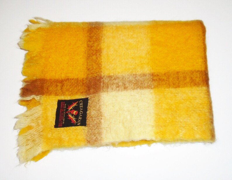 Vintage Mohair Blanket Creagaran Scottish Plaid Throw 47 x 36 Etsy