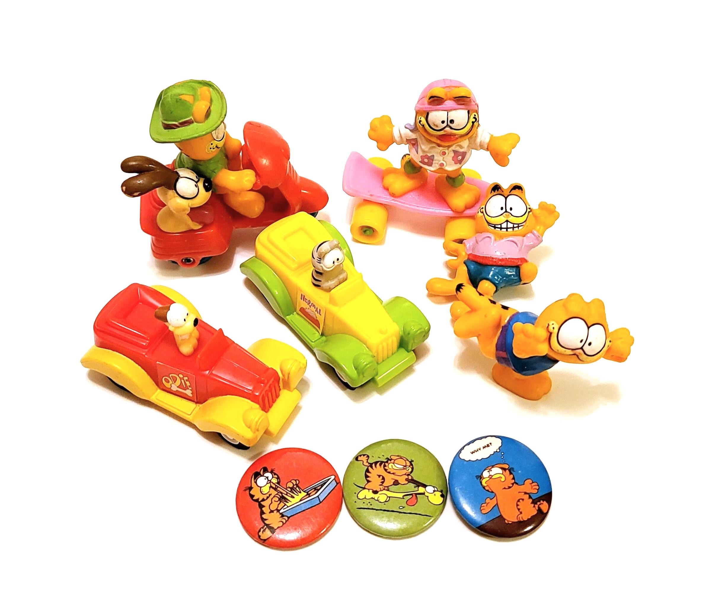 USAマクドナルドのガーフィルドのボード Vintage Garfield Mcdonalds Toys and Garfield Buttons 9pc - Etsy