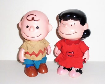 60s Peanuts Figures Charlie Brown and Lucy Pocket Dolls on Choice