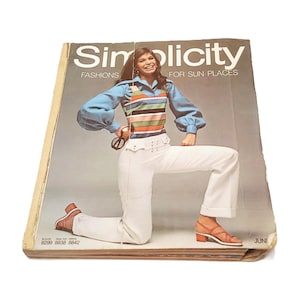 Simplicity Pattern Book 1970 Store Counter Catalog 70s Mod Fashions