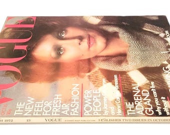 Oct 1972 Vogue UK Magazine 70s Fashion Susan Moncur Cover - Etsy