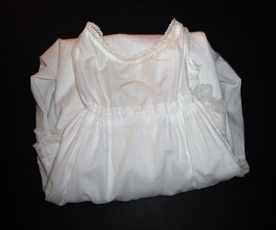 Antique Baby Gown White Cotton Victorian Baby Dres