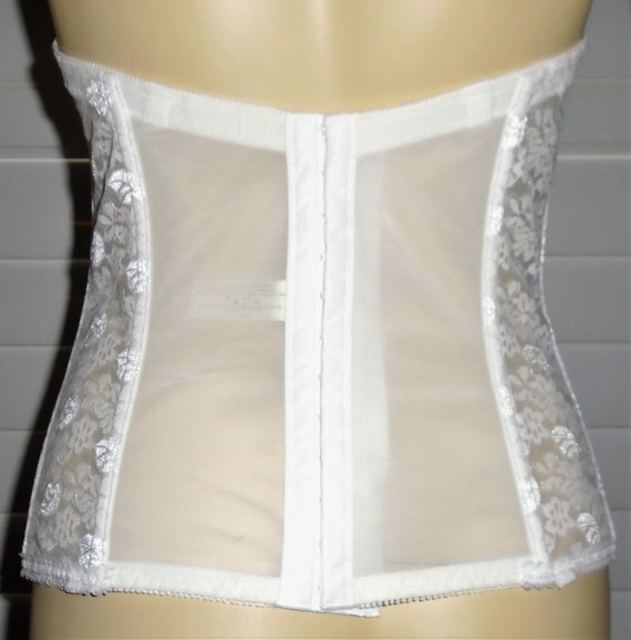 Vintage White Corset 90s Lace Bustier Top 36B - image 5