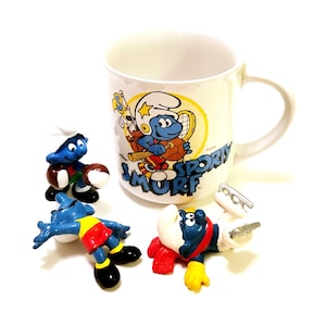 80s Smurfs Figures by Peyo Phone Pirate Drummer Smurfs 7pc