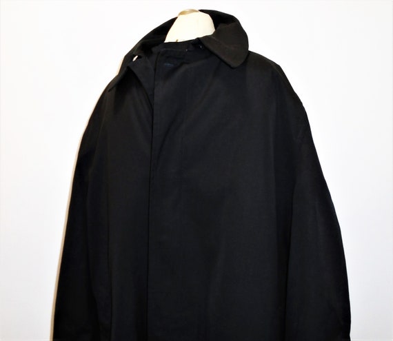 60s Mens Overcoat 48 Vintage Black Coat Large