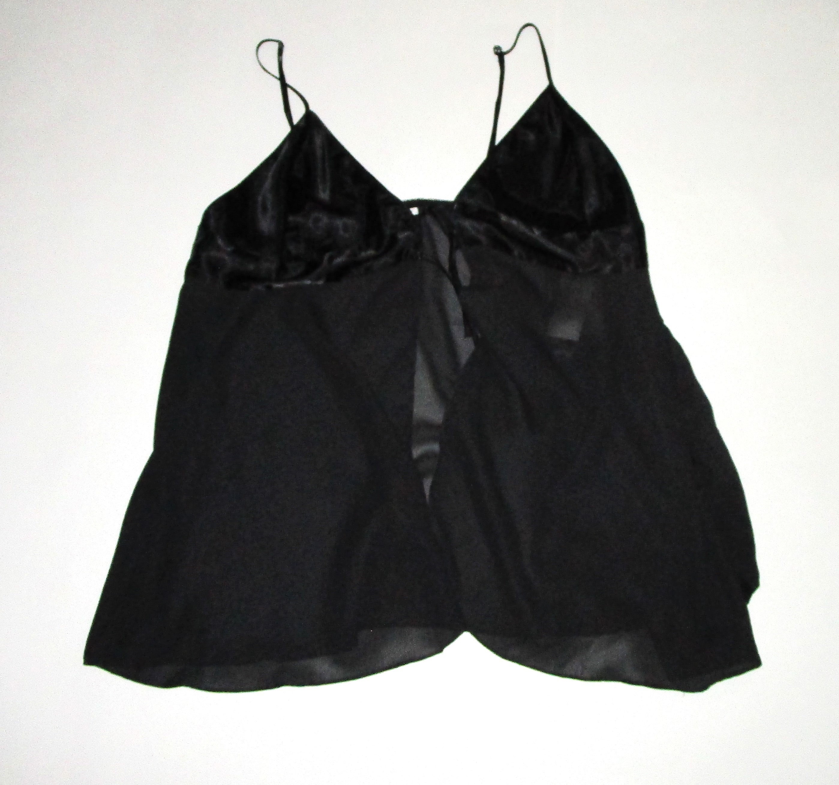 Natori BLACK Satin and Lace CAMISOLE Cami Top Underwear Sleepwear Lingerie  XS 