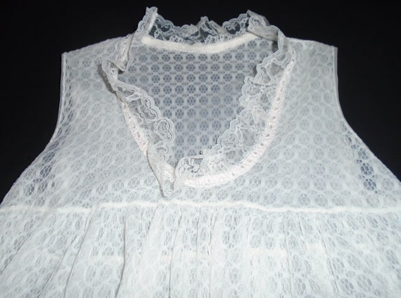 60s Babydoll Peignoir White Lace Robe w Nightie S… - image 7