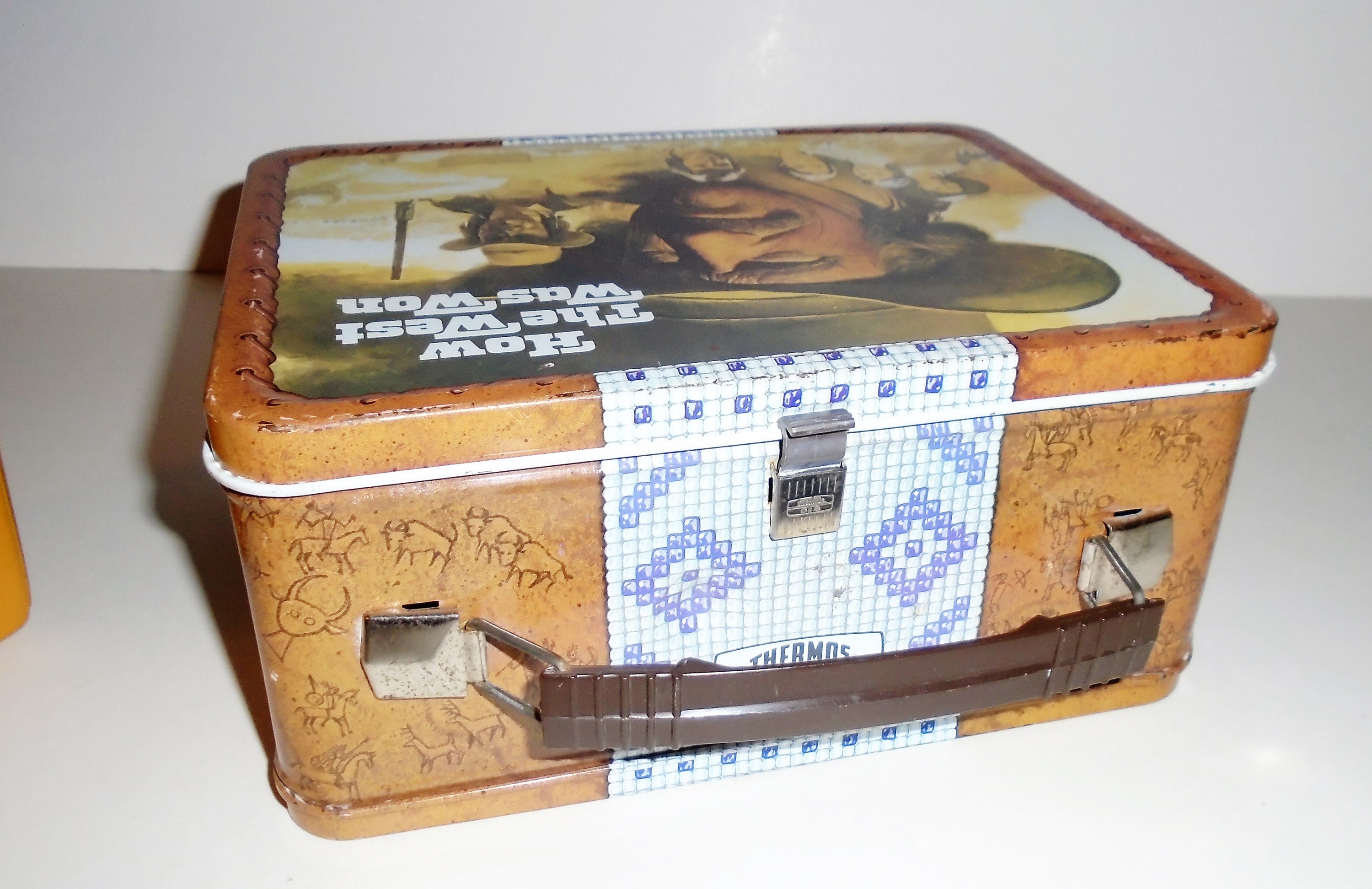 70s How the West Was Won Lunch Box Tin Lunchbox W Thermos Etsy