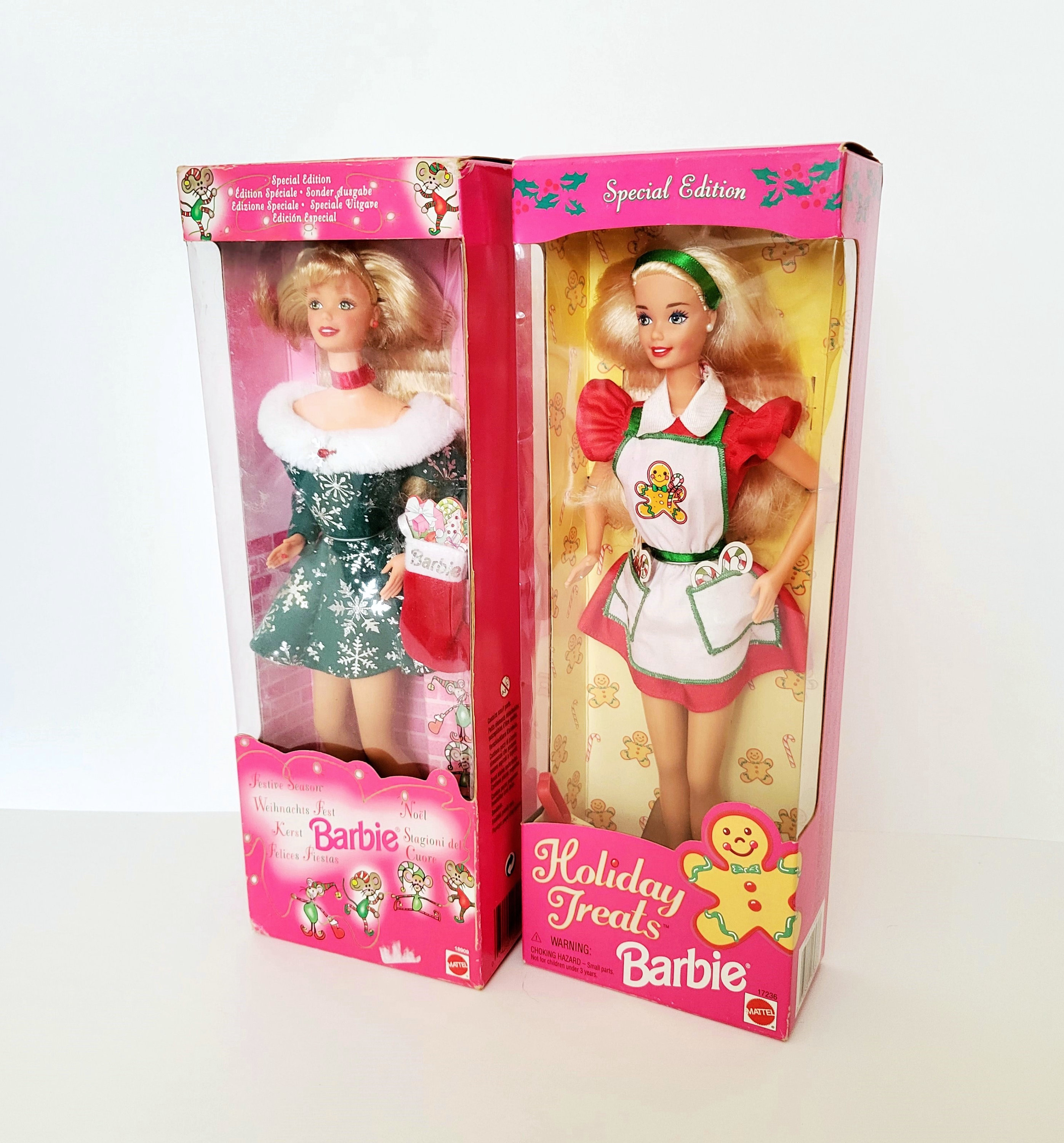90s Holiday Barbies Festive Season and Holiday Treats NRFB Etsy