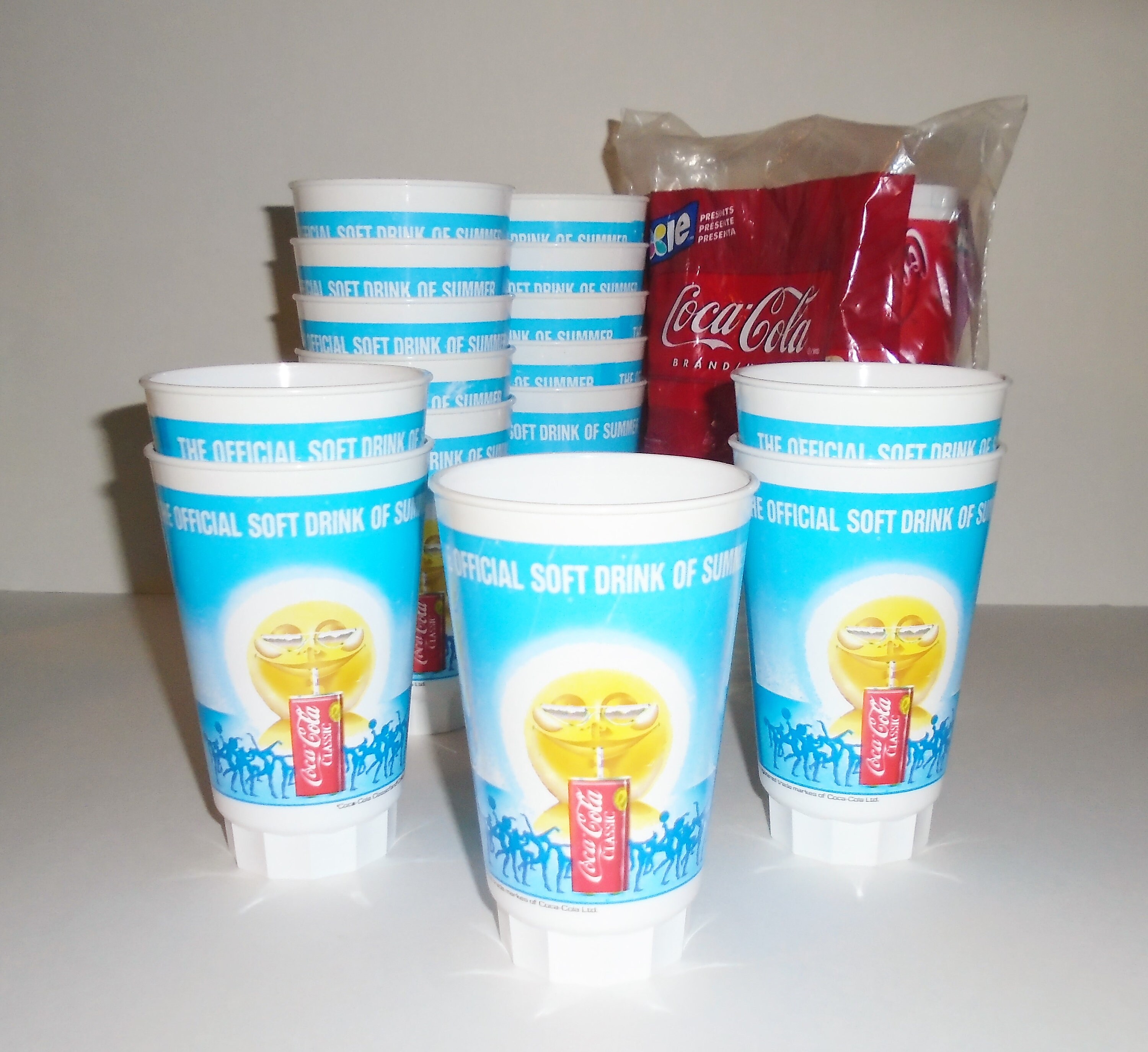 80s Coke Glasses Plastic Coca Cola Summer Glasses W Dixie Cups Etsy UK