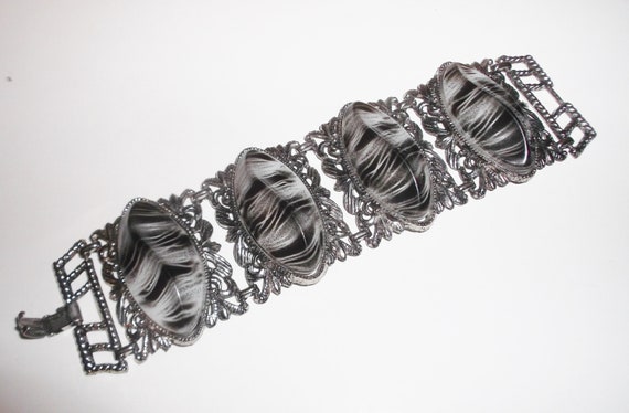 Vintage Wide Bracelet and Earrings 60s Jewelry Set