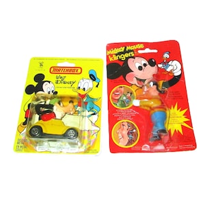 1979 Goofy Matchbox Car and Goofy Mickey Mouse Klinger NIP 2PC