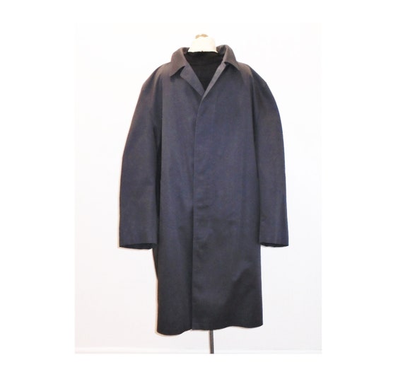70s Mens Overcoat 48 Vintage Grey Wool Coat L