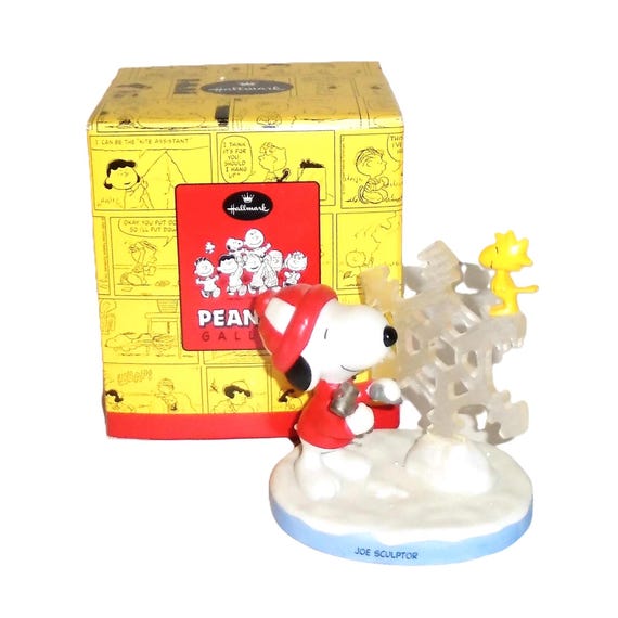 Snoopy Figure Joe Sculptor Christmas Hallmark Peanuts Gallery - Etsy