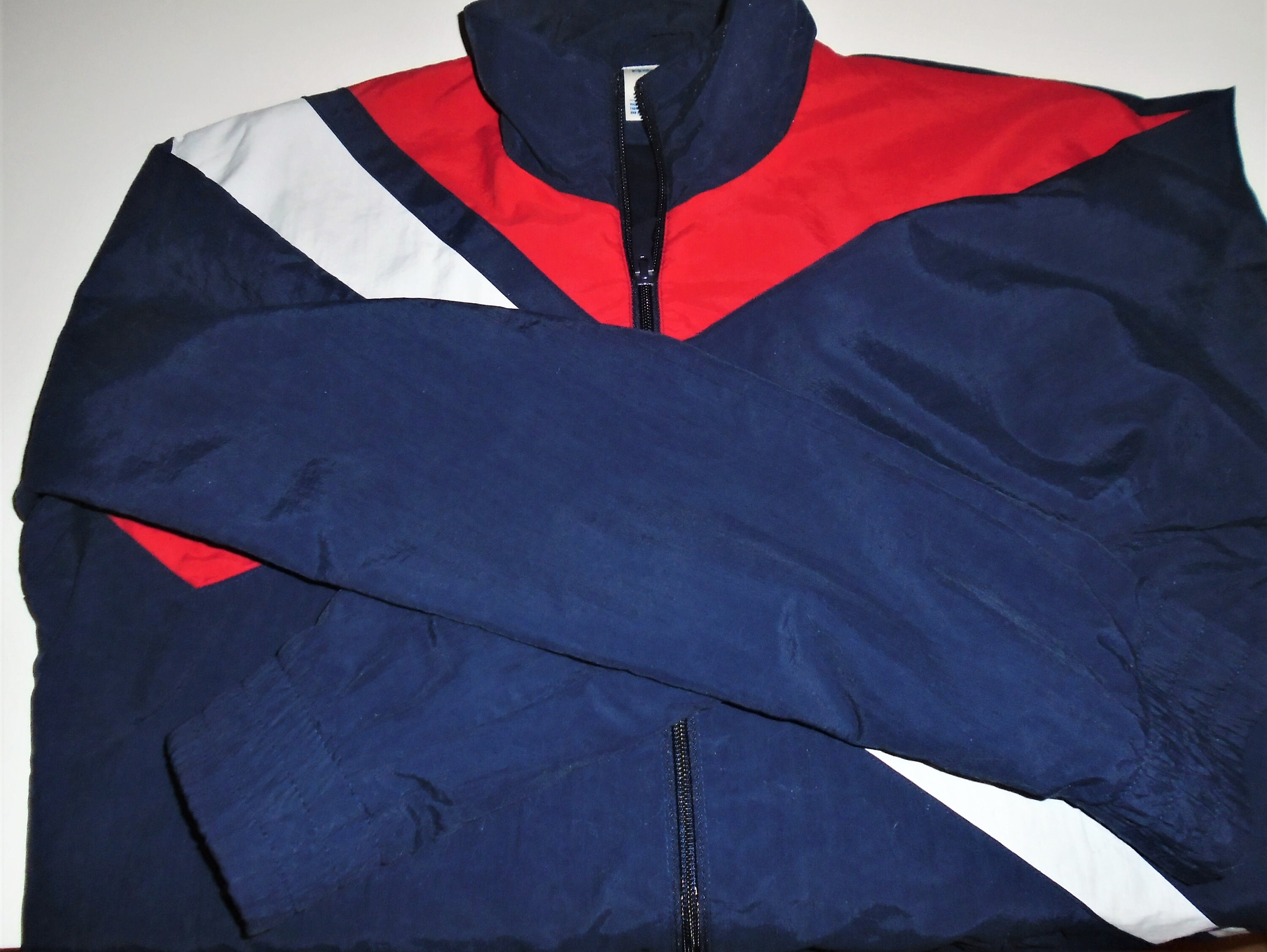 90s Reebok Windbreaker S Blue White Red Track Jacket Etsy