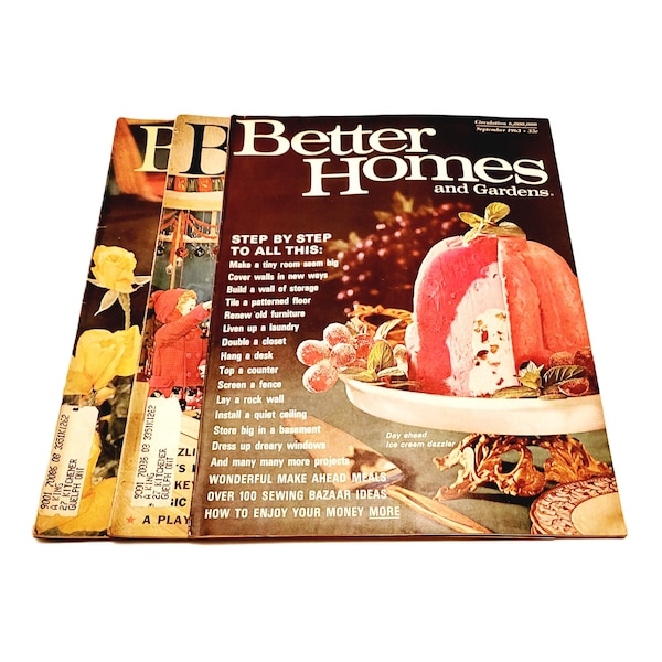 60s Better Homes and Gardens Magazines Vintage Recipes 3 Issues