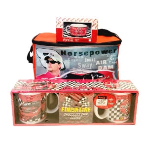 2004 Coke Nascar Cooler Bag with Racing Mugs and Bowl 4pc NOS