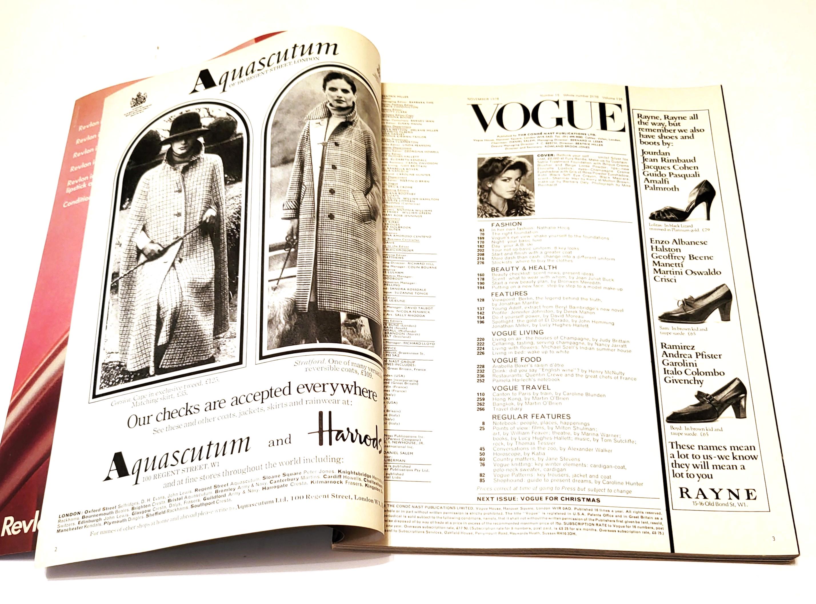 November 1978 Vogue UK Magazine 70s Fashion Debbie Dickinson Cover