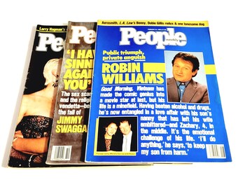 1988 People Magazines 3 Issues Robin Williams Jimmy Swaggart Covers