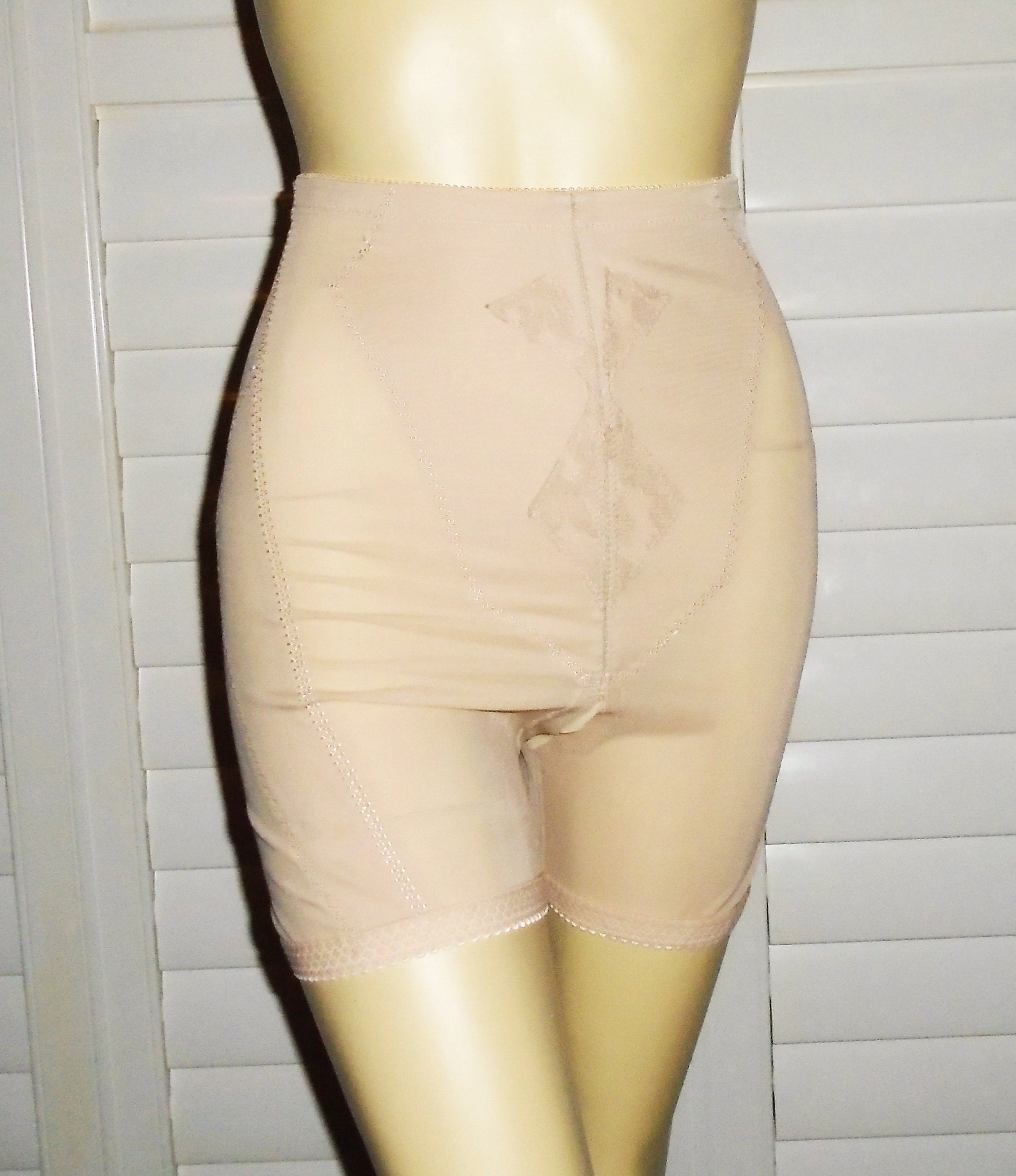 Vintage Panty Girdle Boutique 80s Beige Girdle M Etsy UK