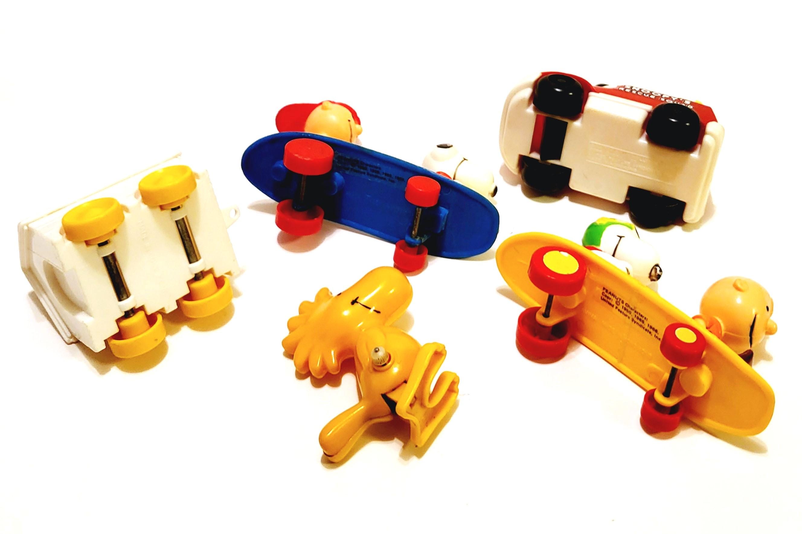 70s Snoopy Skateboard and Vehicles Lot With Woodstock Walker 5pc