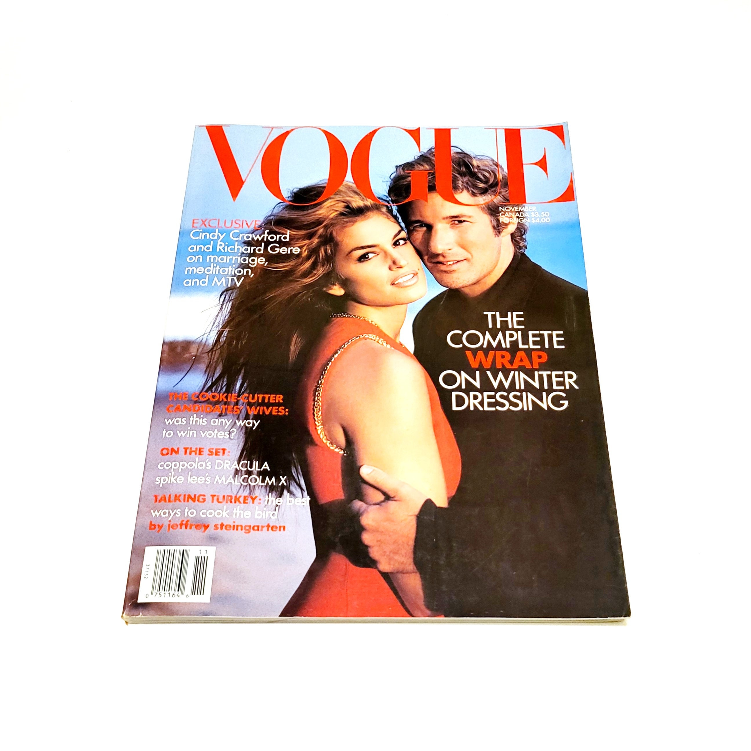 November 1992 Vogue Magazine 90s Fashion Cindy Crawford Cover - Etsy