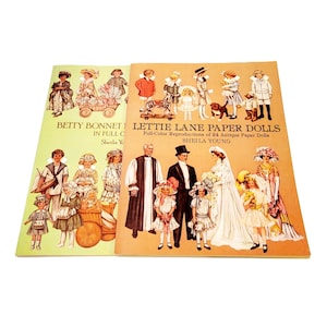 80s Lettie Lane Paper Dolls and Betty Bonnet Paper Dolls Uncut 2pc