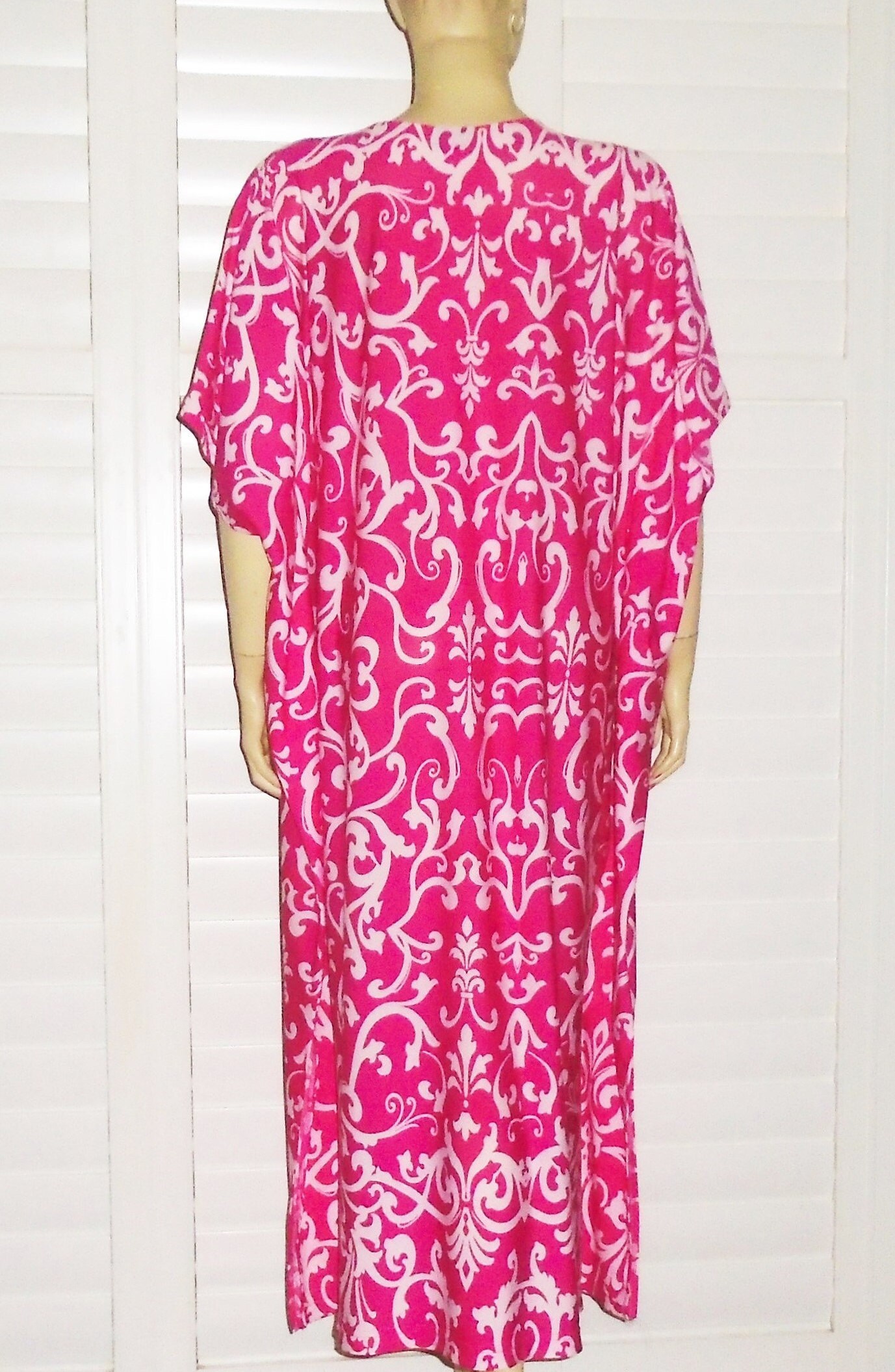 90s Pink Caftan Dress Joan Rivers Caftan Lounger 1X Petite Etsy