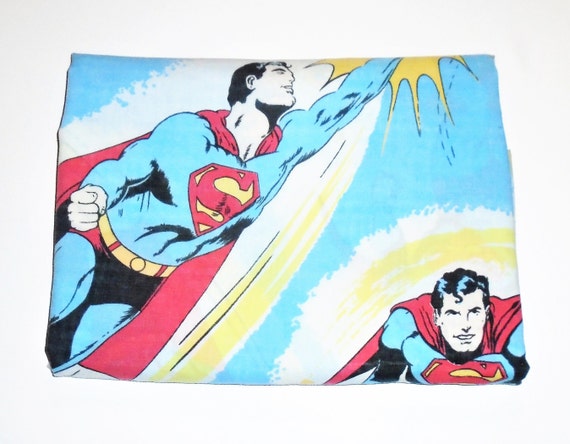 70s Superman Sheet Twin Flat DC Comics Ropa de cama de tela - Etsy México