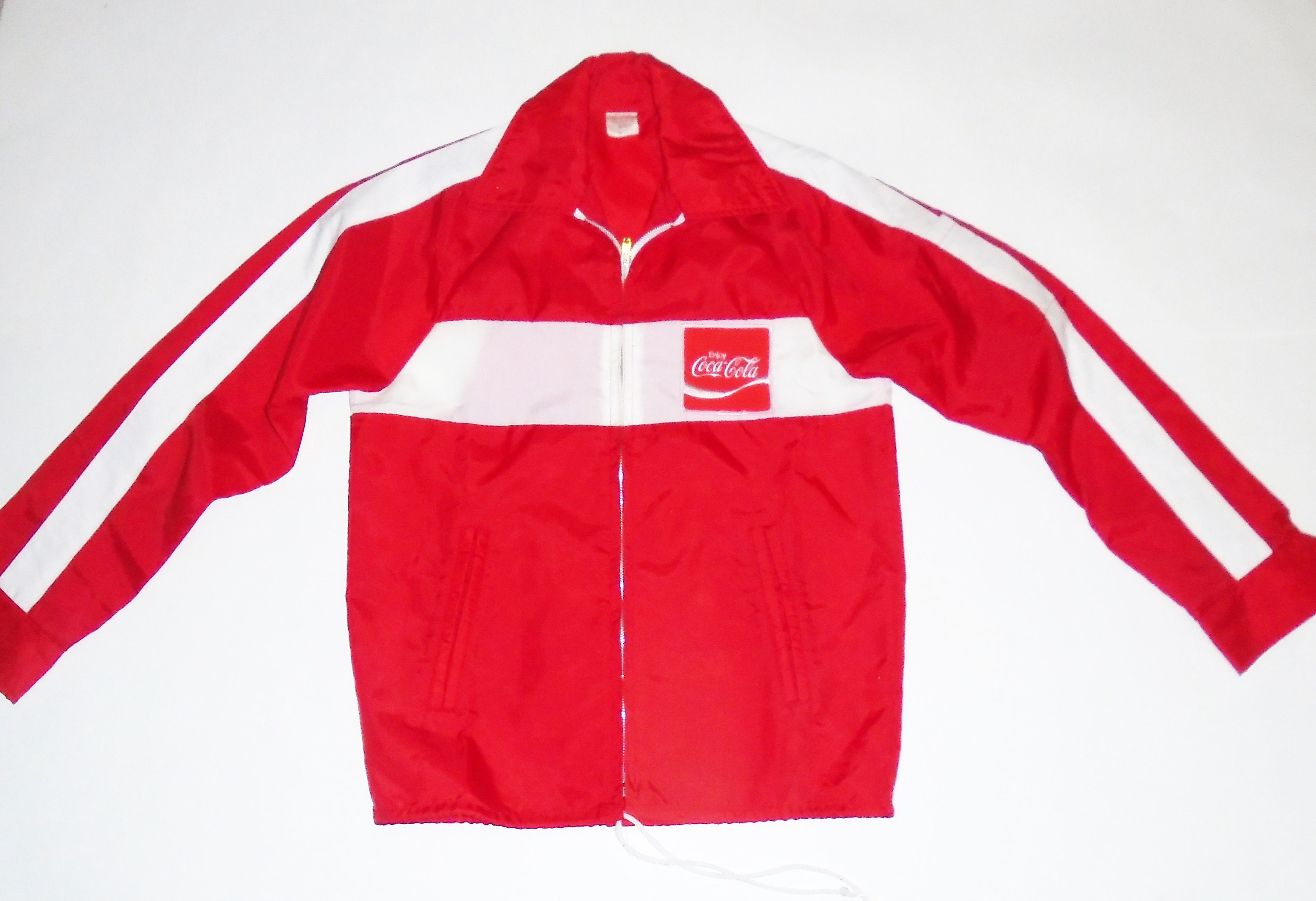 80s Coca Cola Jacket Red and White Nylon Size Small - Etsy