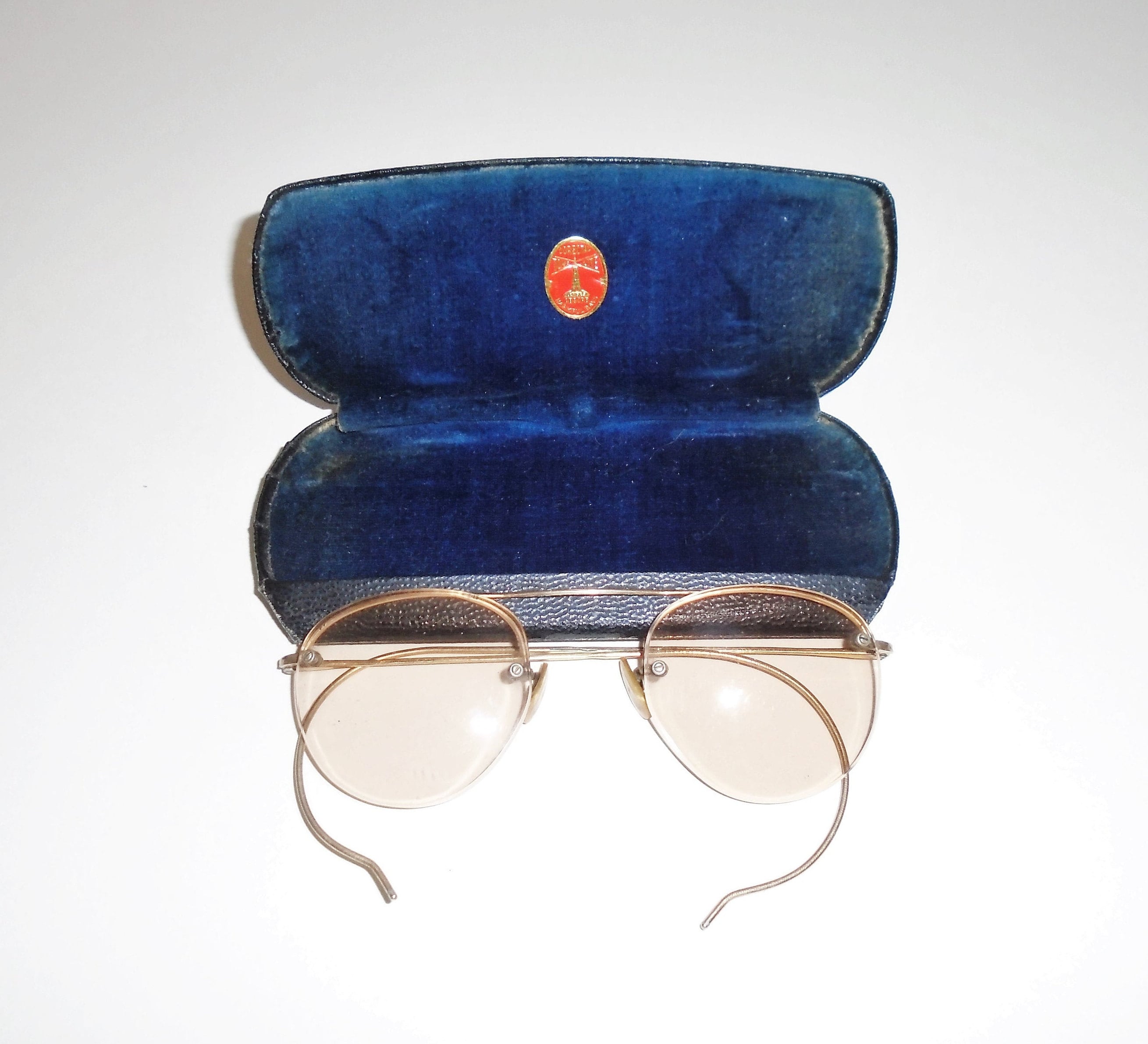 Vintage Sunglasses Gold Filled Tinted Wire Eyeglasses W Case - Etsy