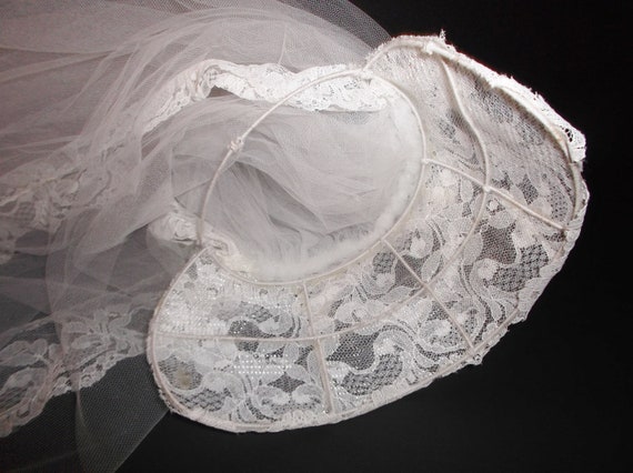 Vintage Wedding Veil Fingertip 70s Bridal Juliet … - image 7